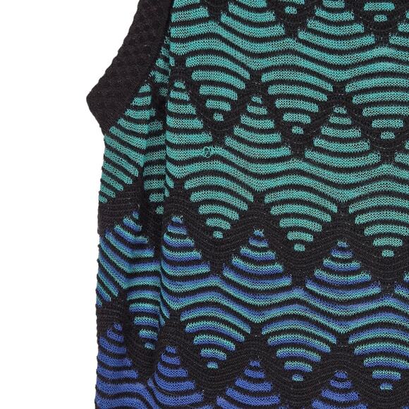 M Missoni Chevron Knit Dress Womens 46 IT Blue Green Black Multicolor Designer - Picture 11 of 12